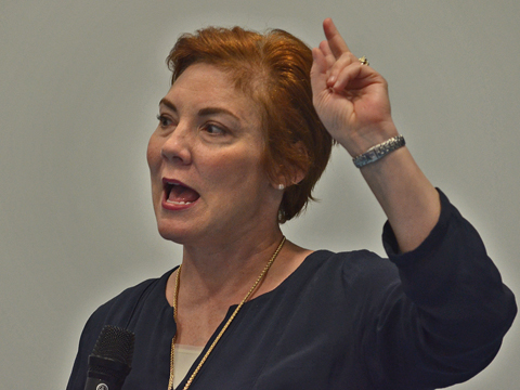 Eileen Bedell, candidate for the U.S. Congress from Virginia's 7th District, spoke at the club's annual Flag Day Picnic June 15 at the LOW Clubhouse. The event was well attended and resulted in a robust discussion of the important issues facing our area and our nation.